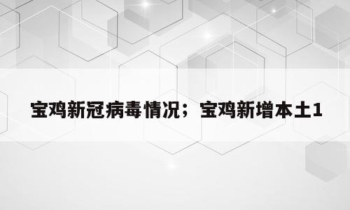 宝鸡新冠病毒情况；宝鸡新增本土1