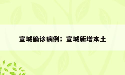 宣城确诊病例；宣城新增本土