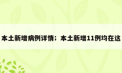 本土新增病例详情；本土新增11例均在这