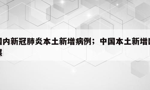 国内新冠肺炎本土新增病例；中国本土新增欧媒