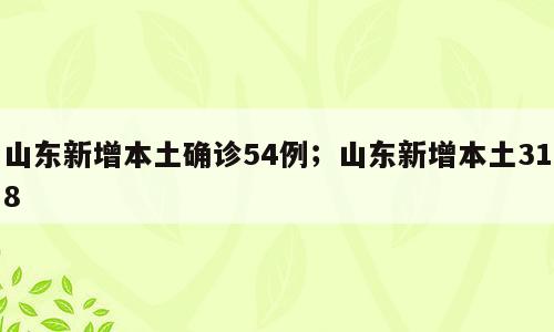 山东新增本土确诊54例；山东新增本土318