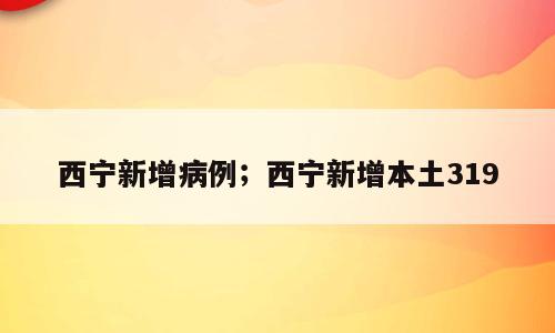 西宁新增病例；西宁新增本土319