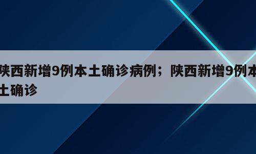 陕西新增9例本土确诊病例；陕西新增9例本土确诊
