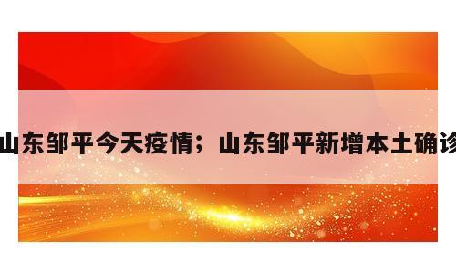 山东邹平今天疫情；山东邹平新增本土确诊