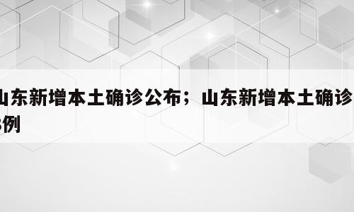 山东新增本土确诊公布；山东新增本土确诊88例