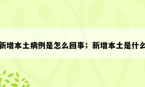 新增本土病例是怎么回事；新增本土是什么