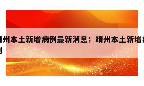 靖州本土新增病例最新消息；靖州本土新增病例