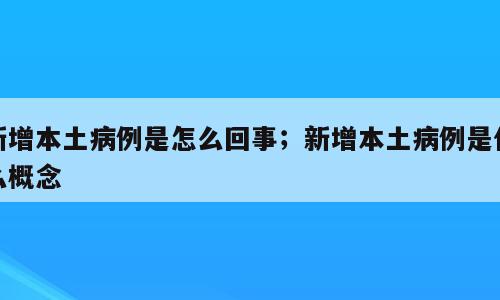 新增本土病例是怎么回事；新增本土病例是什么概念
