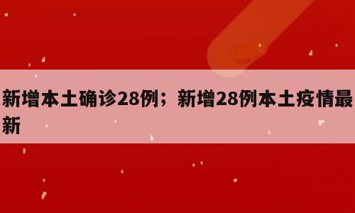 新增本土确诊28例；新增28例本土疫情最新