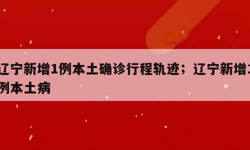 辽宁新增1例本土确诊行程轨迹；辽宁新增1例本土病