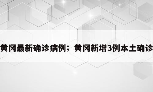 黄冈最新确诊病例；黄冈新增3例本土确诊