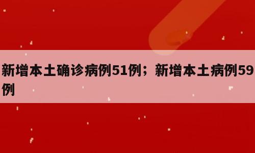 新增本土确诊病例51例；新增本土病例59例