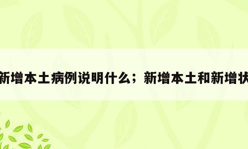新增本土病例说明什么；新增本土和新增状