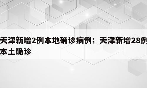 天津新增2例本地确诊病例；天津新增28例本土确诊
