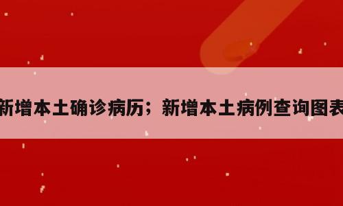 新增本土确诊病历；新增本土病例查询图表