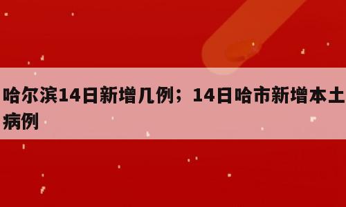 哈尔滨14日新增几例；14日哈市新增本土病例