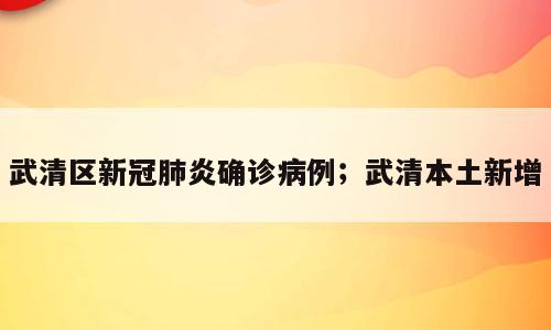 武清区新冠肺炎确诊病例；武清本土新增