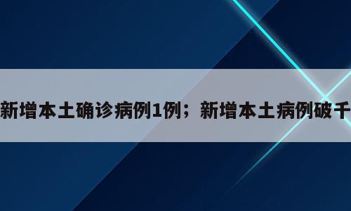 新增本土确诊病例1例；新增本土病例破千