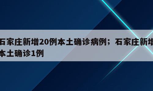 石家庄新增20例本土确诊病例；石家庄新增本土确诊1例