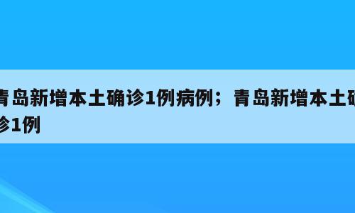 青岛新增本土确诊1例病例；青岛新增本土确诊1例