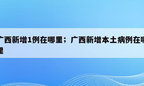 广西新增1例在哪里；广西新增本土病例在哪里