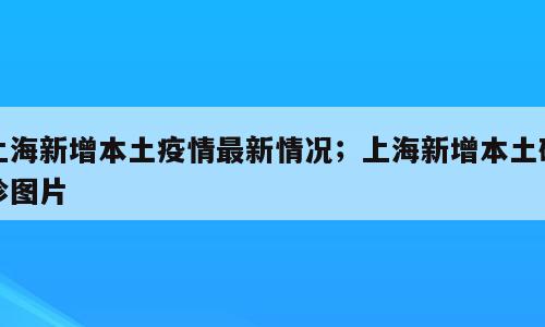 上海新增本土疫情最新情况；上海新增本土确诊图片