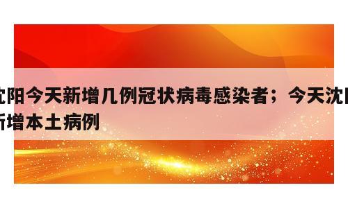 沈阳今天新增几例冠状病毒感染者；今天沈阳新增本土病例