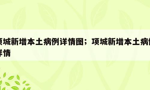 项城新增本土病例详情图；项城新增本土病例详情
