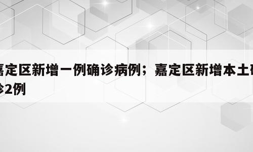 嘉定区新增一例确诊病例；嘉定区新增本土确诊2例