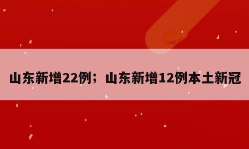 山东新增22例；山东新增12例本土新冠