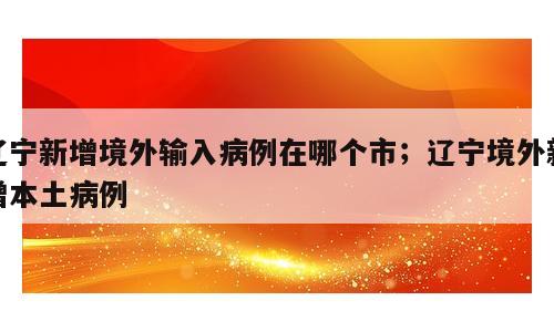 辽宁新增境外输入病例在哪个市；辽宁境外新增本土病例
