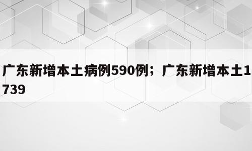 广东新增本土病例590例；广东新增本土1739