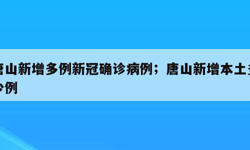 唐山新增多例新冠确诊病例；唐山新增本土多少例