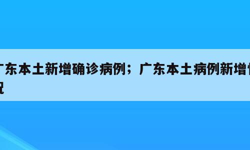 广东本土新增确诊病例；广东本土病例新增情况