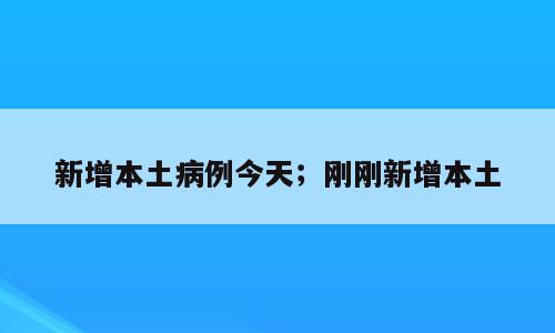 新增本土病例今天；刚刚新增本土