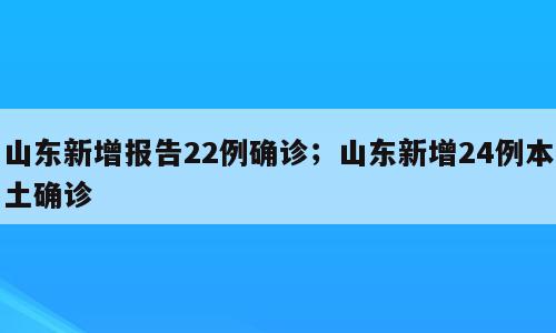 山东新增报告22例确诊；山东新增24例本土确诊