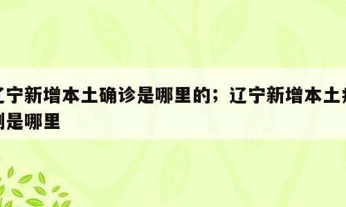 辽宁新增本土确诊是哪里的；辽宁新增本土病例是哪里