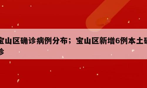 宝山区确诊病例分布；宝山区新增6例本土确诊