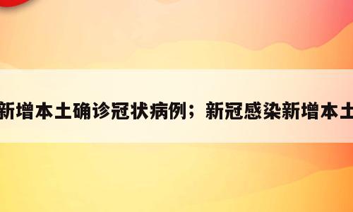 新增本土确诊冠状病例；新冠感染新增本土