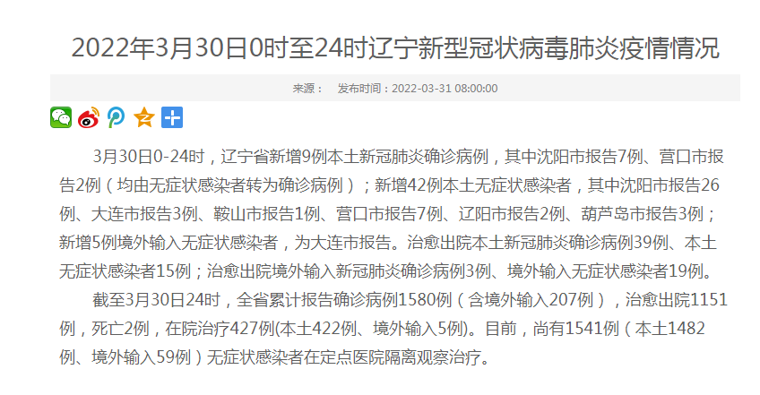 包含辽宁新增2例本土确诊病的词条